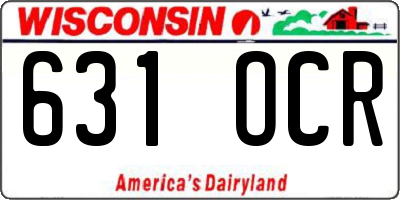WI license plate 631OCR