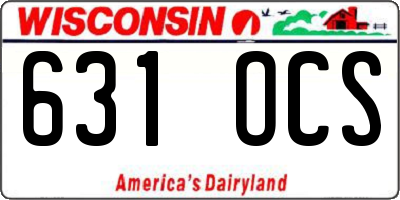 WI license plate 631OCS