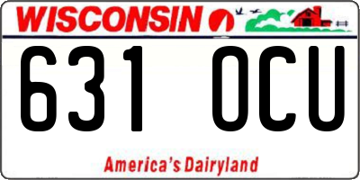 WI license plate 631OCU