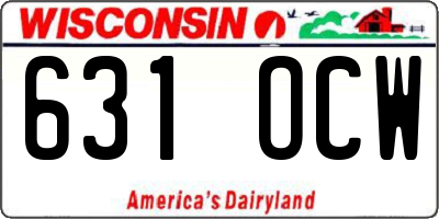 WI license plate 631OCW