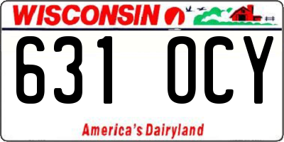 WI license plate 631OCY