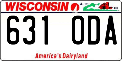 WI license plate 631ODA