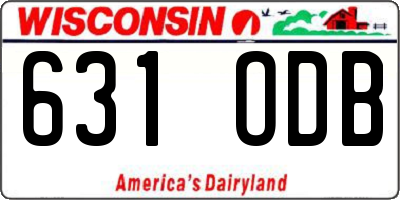 WI license plate 631ODB