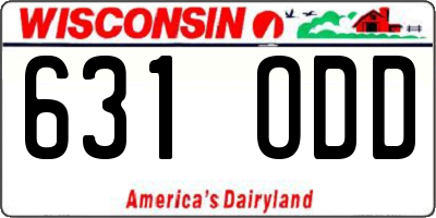 WI license plate 631ODD