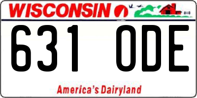 WI license plate 631ODE