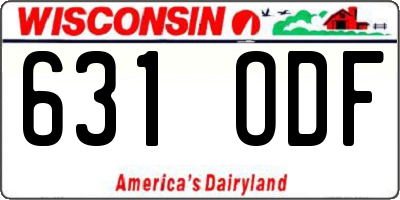 WI license plate 631ODF