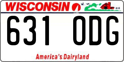 WI license plate 631ODG