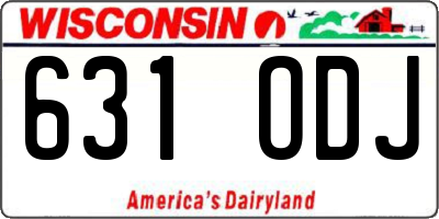 WI license plate 631ODJ