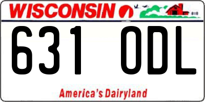 WI license plate 631ODL