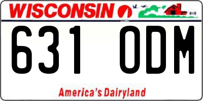 WI license plate 631ODM