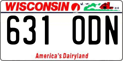WI license plate 631ODN