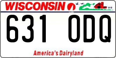 WI license plate 631ODQ