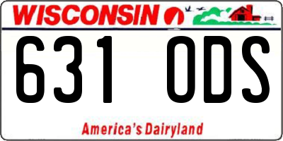 WI license plate 631ODS