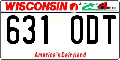 WI license plate 631ODT