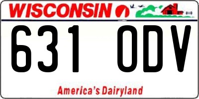 WI license plate 631ODV