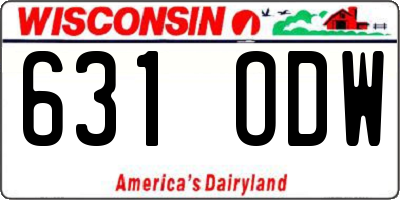 WI license plate 631ODW