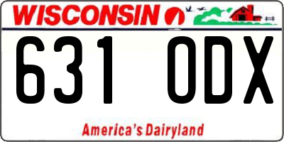 WI license plate 631ODX
