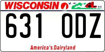 WI license plate 631ODZ