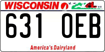 WI license plate 631OEB