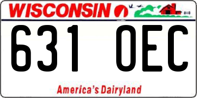 WI license plate 631OEC
