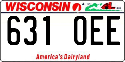 WI license plate 631OEE