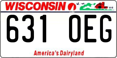 WI license plate 631OEG