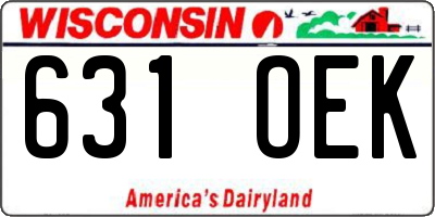 WI license plate 631OEK