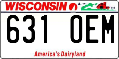 WI license plate 631OEM
