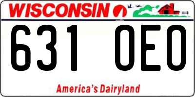 WI license plate 631OEO
