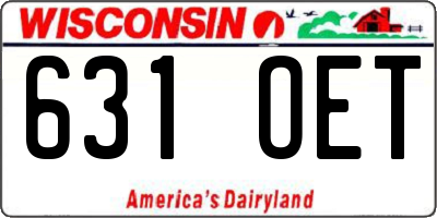 WI license plate 631OET