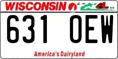 WI license plate 631OEW