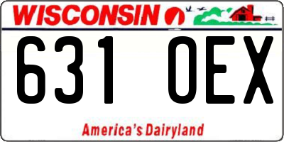 WI license plate 631OEX