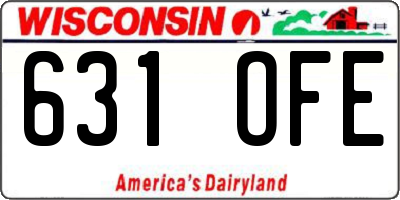 WI license plate 631OFE