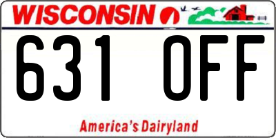 WI license plate 631OFF
