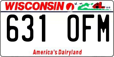 WI license plate 631OFM
