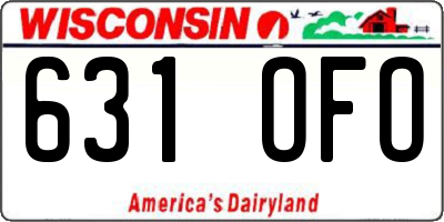 WI license plate 631OFO