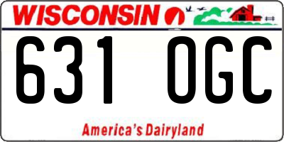 WI license plate 631OGC