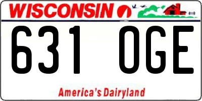 WI license plate 631OGE