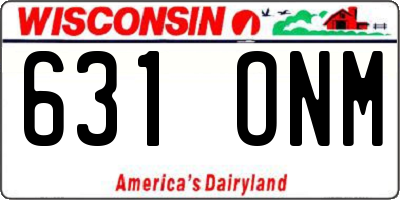 WI license plate 631ONM