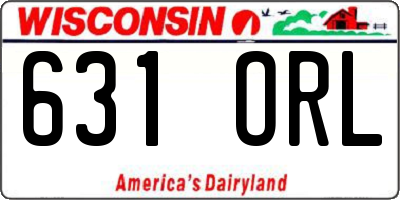 WI license plate 631ORL