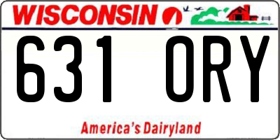WI license plate 631ORY