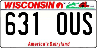 WI license plate 631OUS