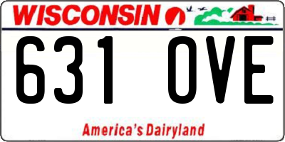 WI license plate 631OVE