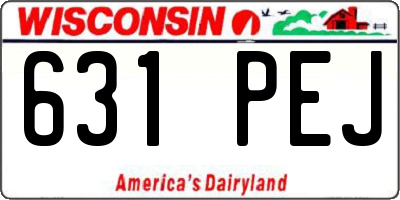 WI license plate 631PEJ
