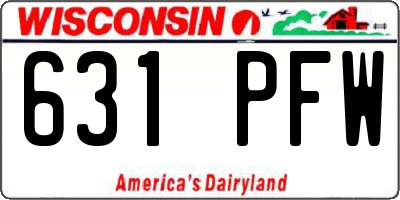 WI license plate 631PFW