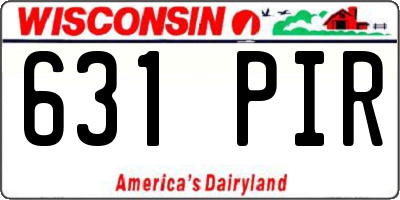 WI license plate 631PIR