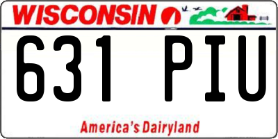 WI license plate 631PIU