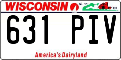 WI license plate 631PIV