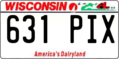 WI license plate 631PIX