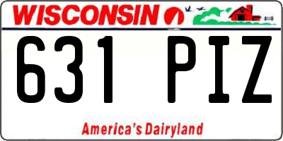 WI license plate 631PIZ